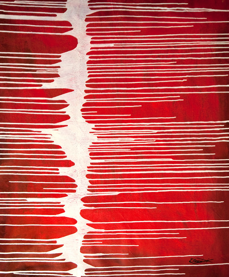 Red abstract art